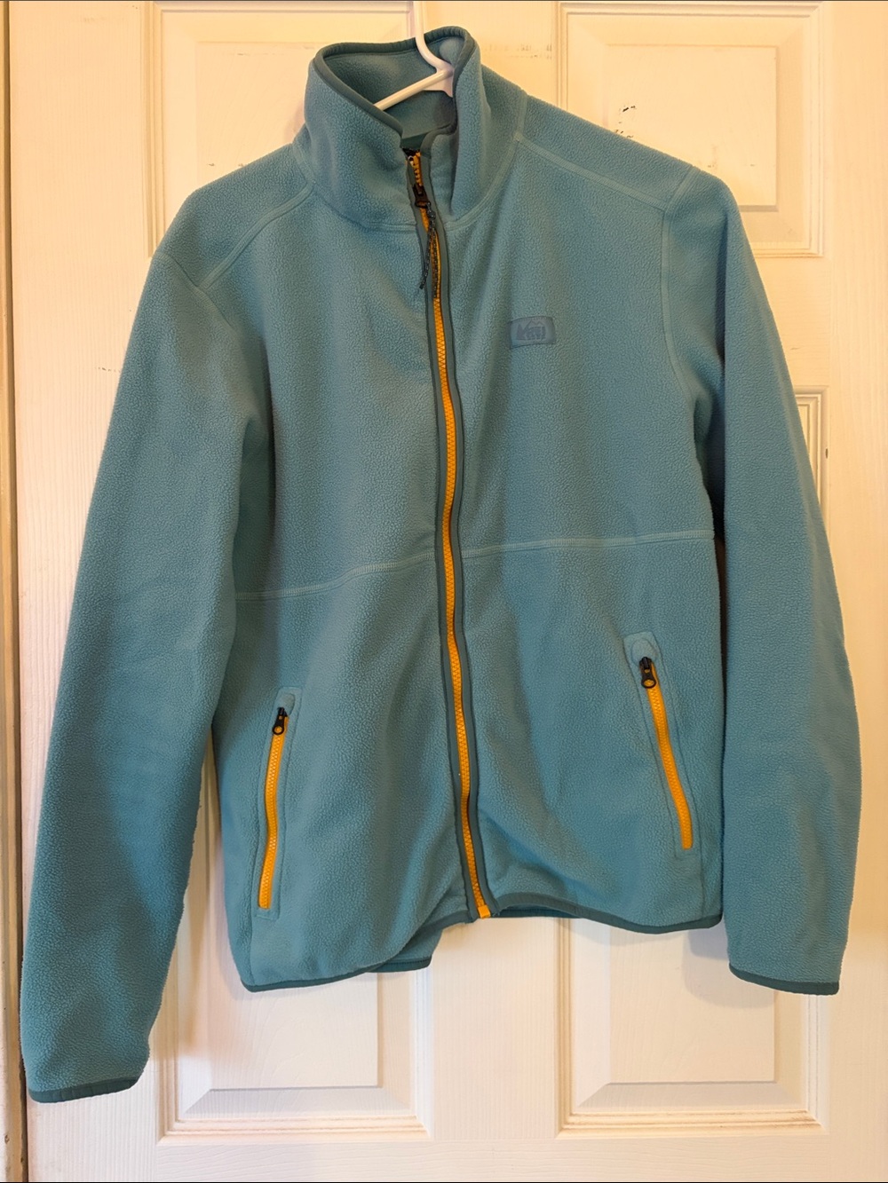 REI Teal Fleece Jacket with Yellow Zippers